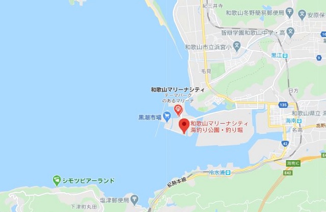 和歌山マリーナシティ海釣り公園　地図